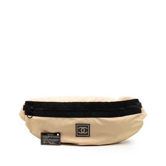 Chanel CC Sport Line Belt Bag Beige Nylon
